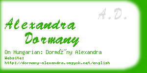 alexandra dormany business card